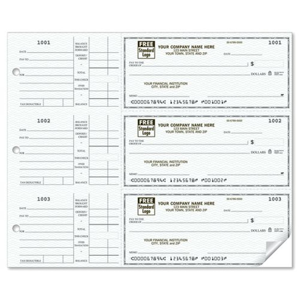 3-On-A-Page Compact Size Checks, with Side-Tear Vouchers