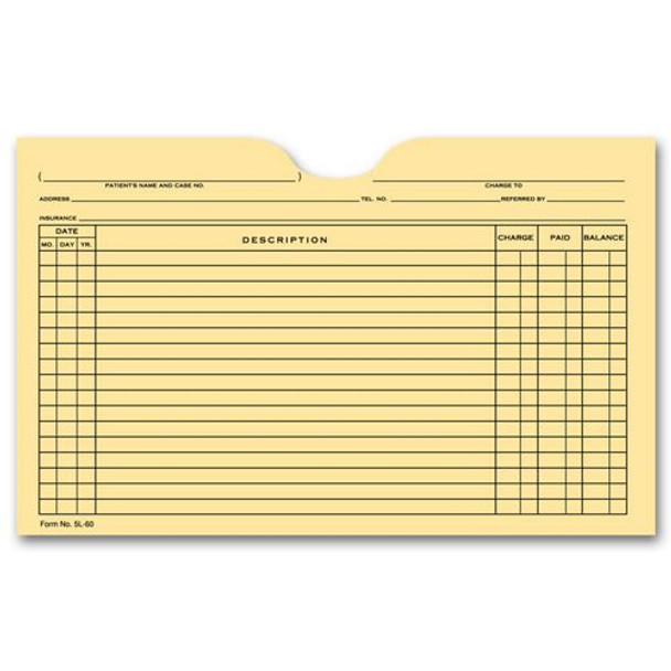 Printed Card File Pocket, Single Column, Buff