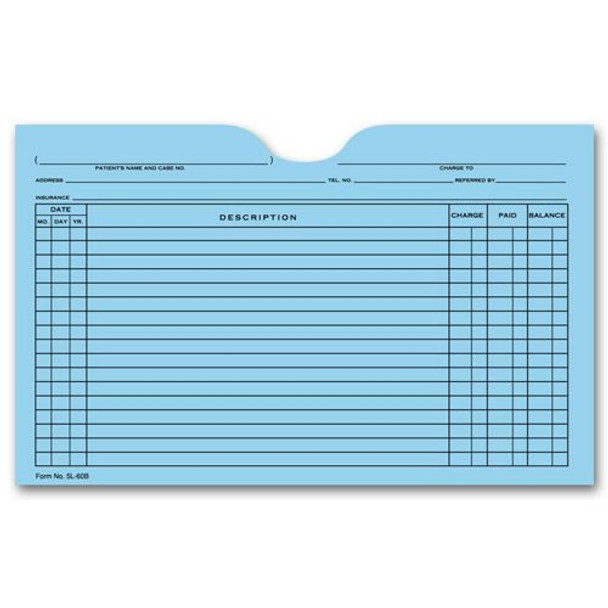 Printed Card File Pocket, Single Column, Blue