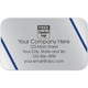 Rectangular Label on Silver Poly w/Blue Lines 2.5x1.5