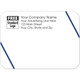 Rectangular Mailing Label Double Blue Angled Lines 3.87x2.81
