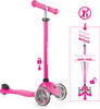 GLOBBER PRIMO 3 WHEEL SCOOTER (PINK)