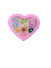 GIRLS PINK HEART SHAPED BOX WITH FLOWER RINGS 10 PC