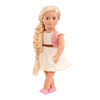 OUR GENERATION FASHION OUTFIT FOR 18" DOLLS - BEIGE DRESS WITH PINK SHRUG (DOLL NOT INCLUDED)