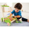 HAPE BLOCK AND ROLL CART WOODEN PUSH AND PULL WALKER TOY- DROP SHIP ONLY