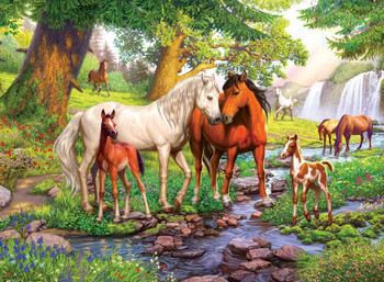 RAVENSBURGER PUZZLES 300XXL PIECES - HORSES BY THE STREAM