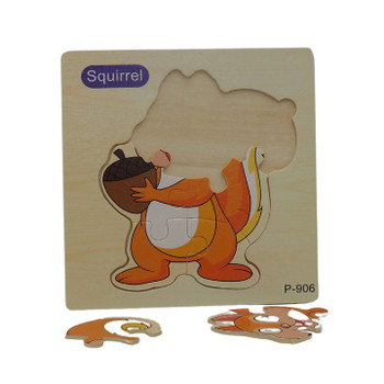 6PC WOODEN PUZZLE - SQUIRREL