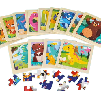 9 PIECE WOODEN PUZZLE - ANIMALS (1 PUZZLE SENT AT RANDOM)