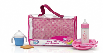 HANDBAG WITH 6 PCS FEEDING DOLL ACCESSORIES SET