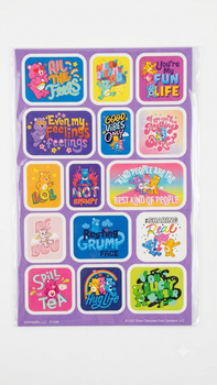 CARE BEAR CUTE MOOD & SAYING STICKER SHEET