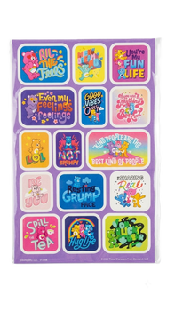 CARE BEAR CUTE MOOD & SAYING STICKER SHEET