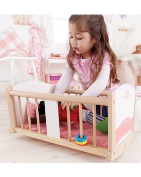 HAPE BABY DOLL WOODEN ROCK A BYE CRADLE