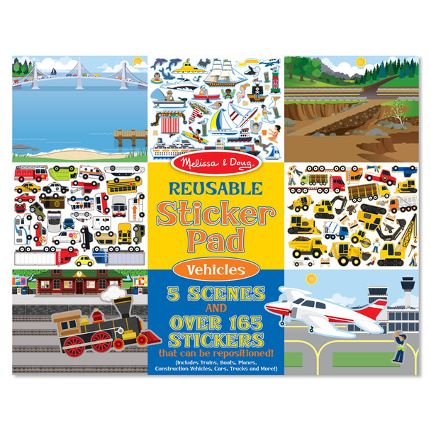 MELISSA & DOUG REUSABLE STICKER PAD: VEHICLES