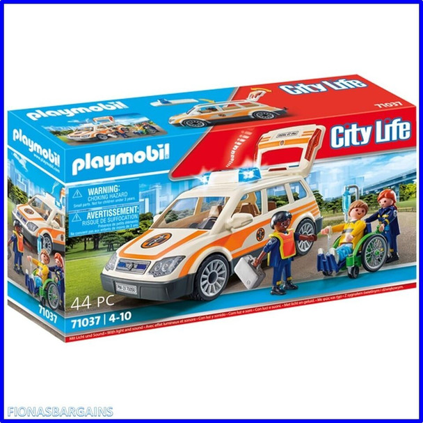 PLAYMOBIL CITY LIFE AMBULANCE PARAMEDIC CAR 71037