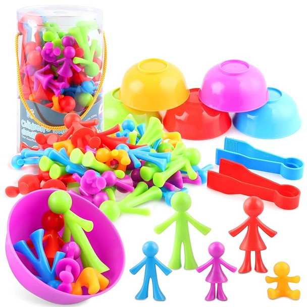 JUMBO TWEEZERS SORTING SET WITH PEOPLE FIGURES 