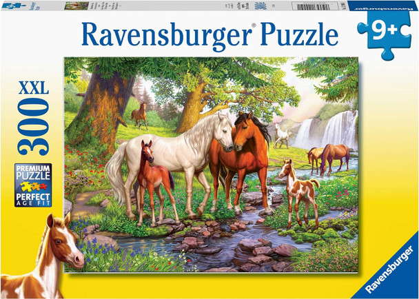 RAVENSBURGER PUZZLES 300XXL PIECES - HORSES BY THE STREAM