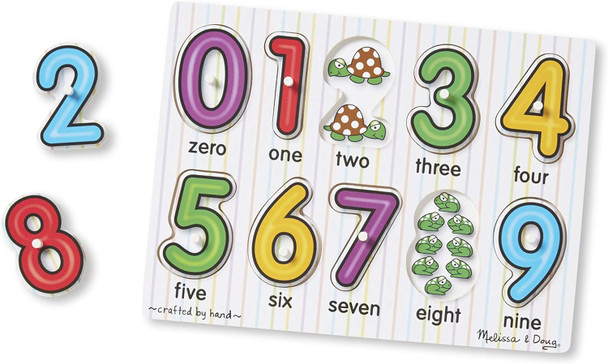 MELISSA AND DOUG LIFT & SEE PEG PUZZLE - NUMBERS