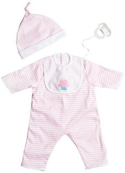 DOLL PINK STRIPE ROMPER WITH HAT AND PACIFIER SET FOR 20" DOLL