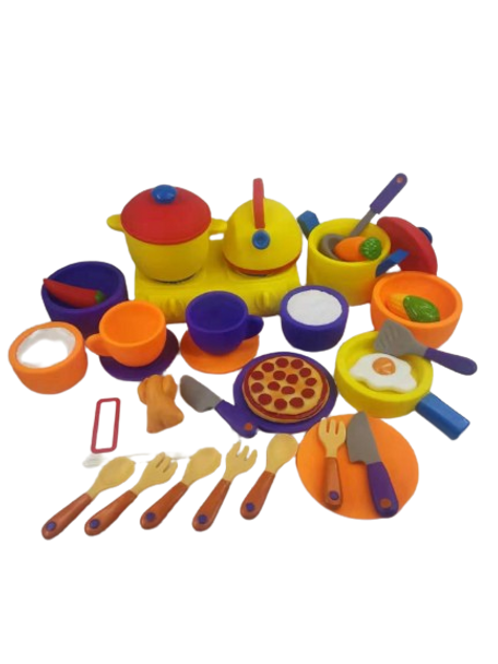 SILICONE KIDS KITCHEN PLAYSET (DAMAGED BOX) 