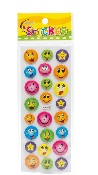 COLOURED SMILEY STICKERS