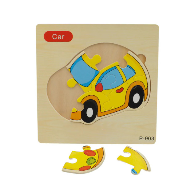 6PC WOODEN PUZZLE - CAR