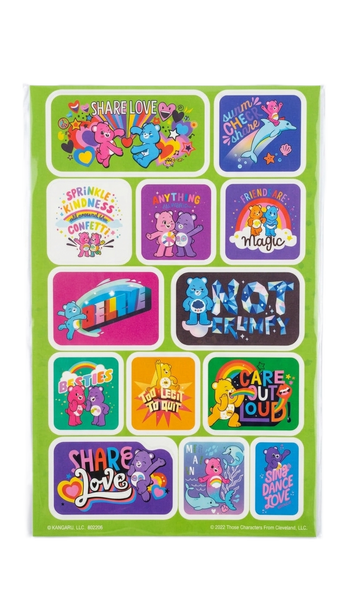 CARE BEAR MOTIVATIONAL QUOTE STICKER SHEET