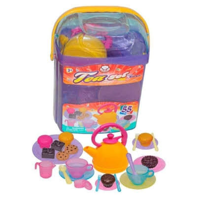KITCHEN COLLECTION- TEA SET IN A BUCKET 55 PIECES 