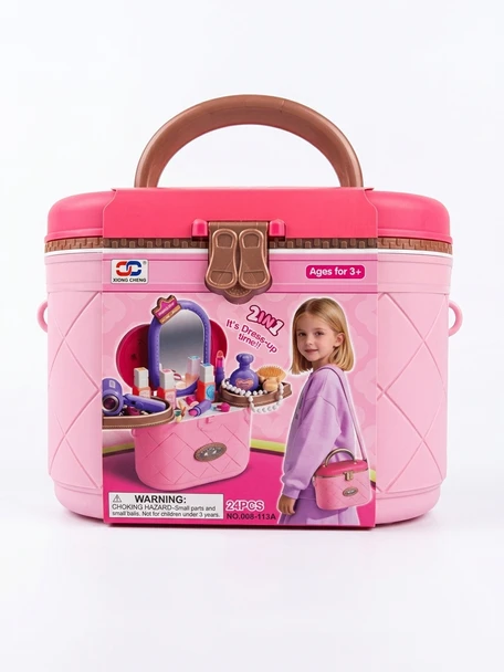 PINK 2 IN 1 BEAUTY HANDBAG (24 PCS)