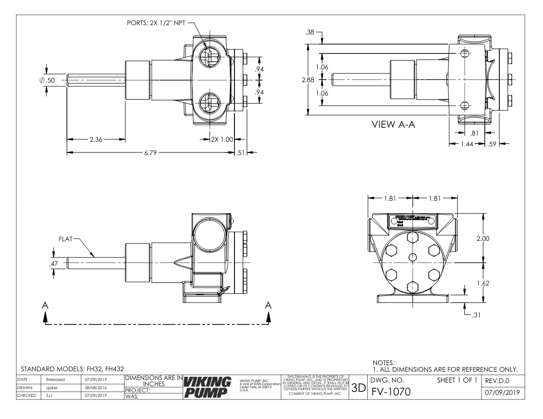 Viking Pump - Model FH432 - Cast Iron Gear Pump - 4-0655-1133-001