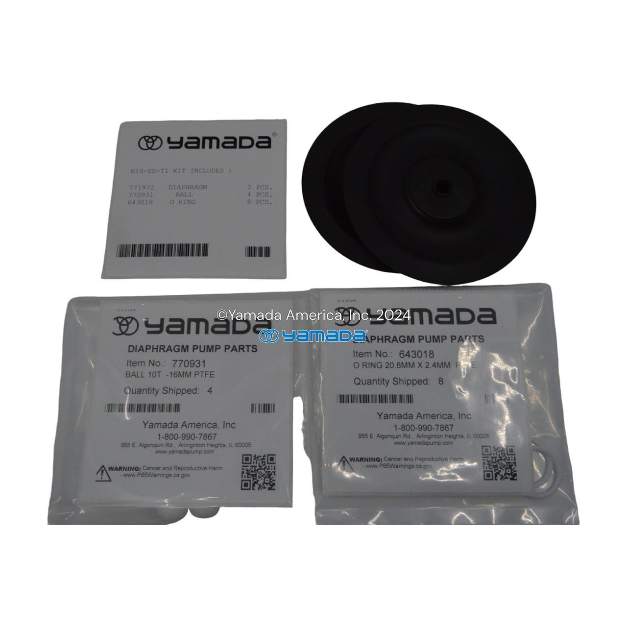 Yamada Pumps Yamada K10-SS-T1 Liquid End Kit (Fits DP-10BSS-T1)