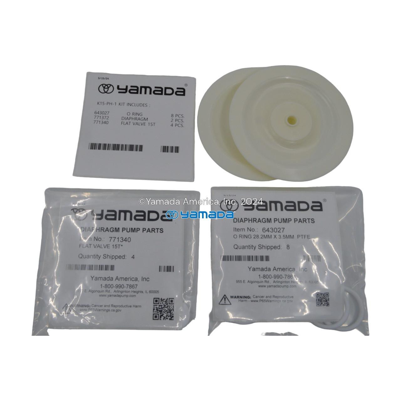Yamada Pumps Yamada K15-PH-1 Liquid End Kit (Fits DP-15, NDP-15FPH-1) 