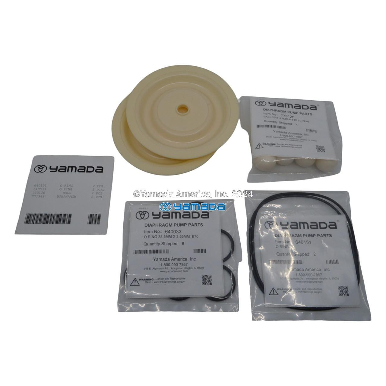 Yamada Pumps Yamada K20-PH-PP Liquid End Kit (Fits NDP-20BPH-PP)