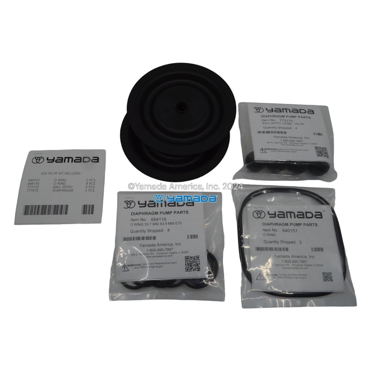 Yamada Pumps Yamada K20-PS-PP Liquid End Kit (Fits NDP-20BPS-PP)