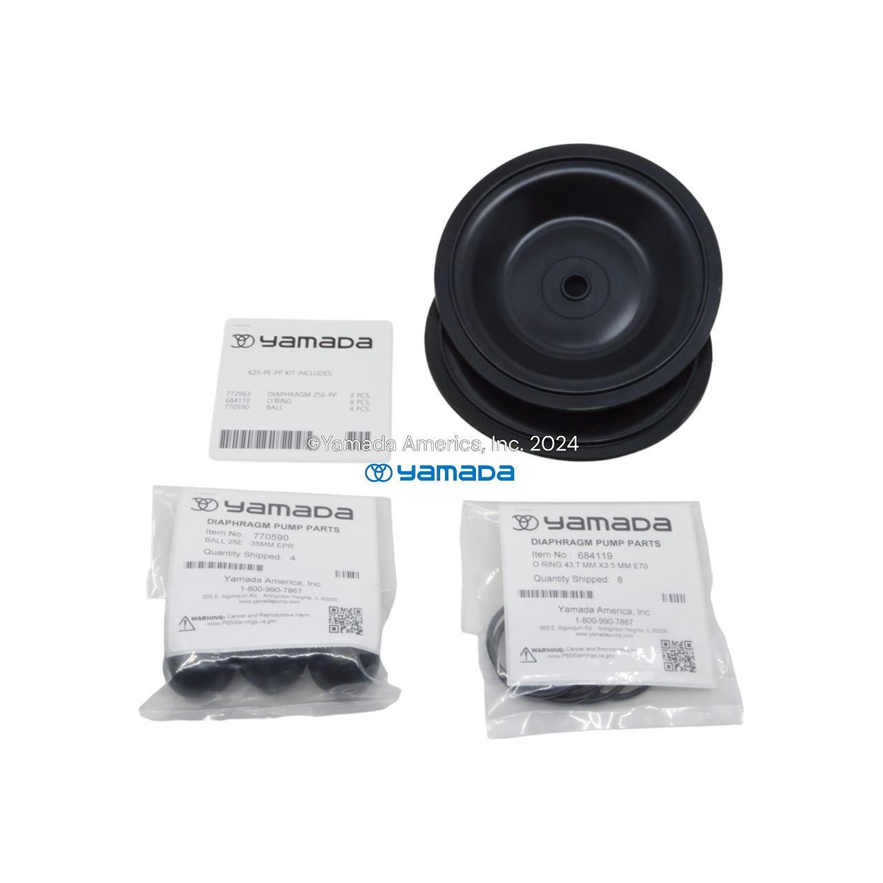Yamada Pumps Yamada K25-PE-PP Liquid End Kit (Fits NDP-25BPE-PP)
