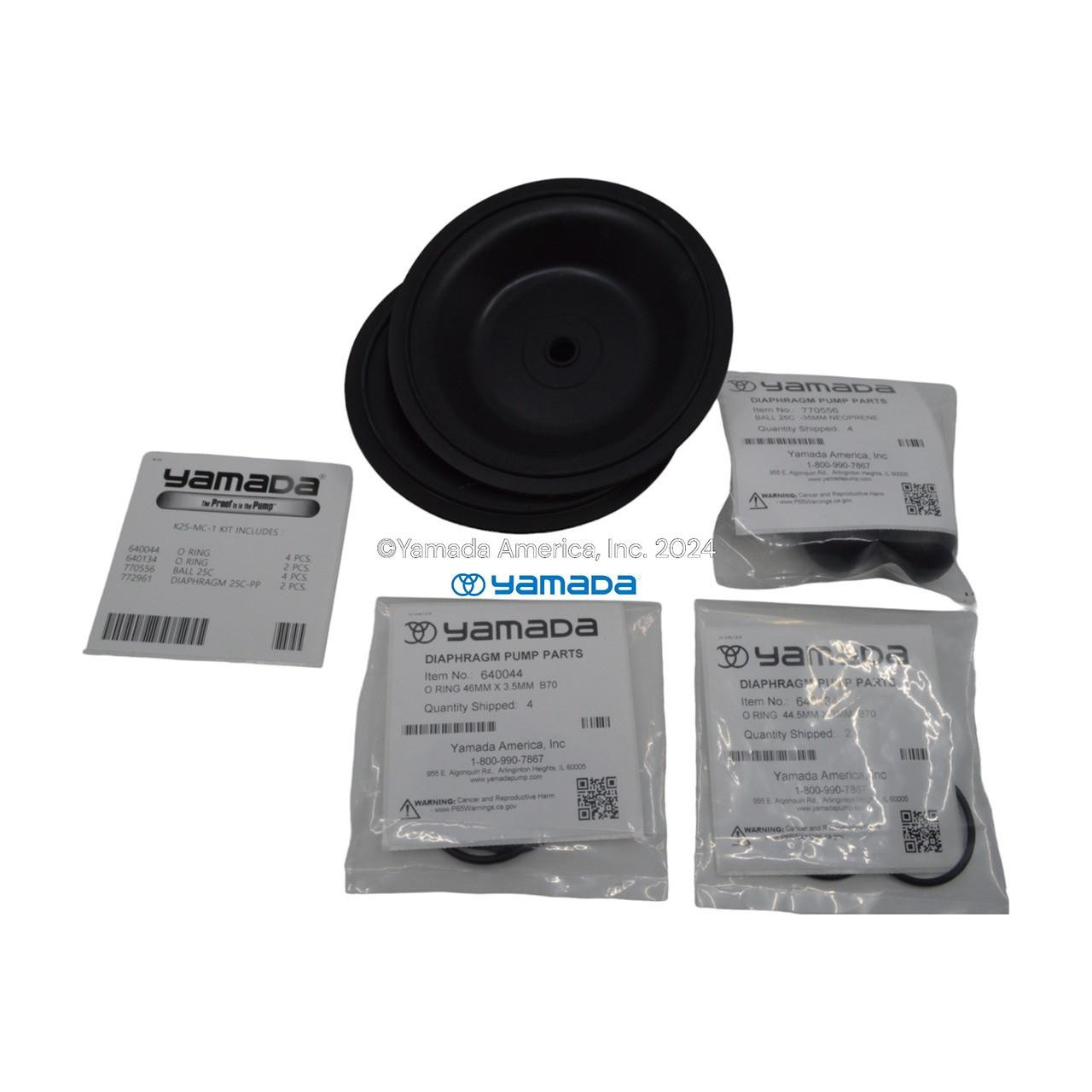 Yamada Pumps Yamada K25-MC-1 Liquid End Kit (Fits NDP-25BAC, BFC, BSC, BAC-PP, BFC-PP, BSC-PP)