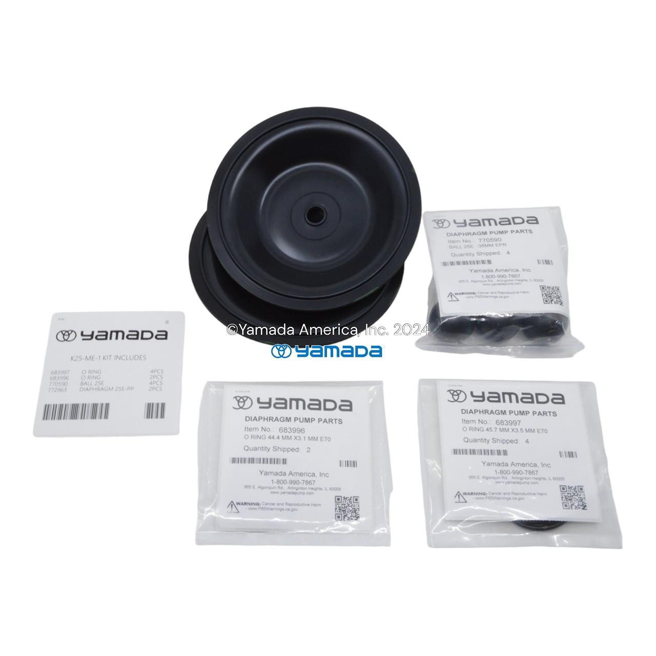 Yamada Pumps Yamada K25-ME-1 Liquid End Kit (Fits NDP-25BAE, BFE, BSE, BAE-PP, BFE-PP, BSE-PP)