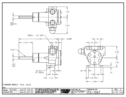 Viking Pump - Model FH432X - UL Listed Cast Iron Gear Pump - 4-0655-3134-501