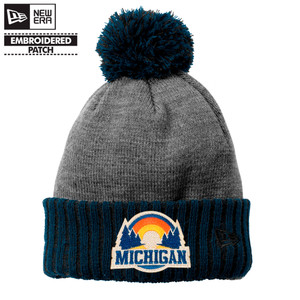 Michigan Sunset Navy New Era Colorblock Cuffed Beanie