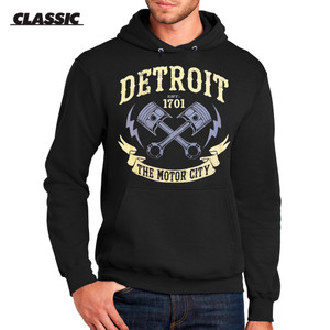 Detroit Crossed Pistons Black Classic Hoodie