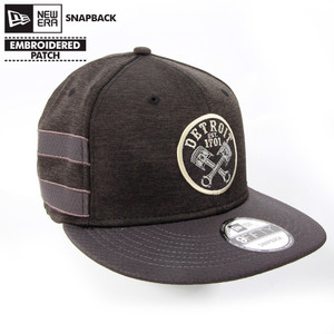 Detroit Crossed Pistons New Era Shadow Heather Striped Flat Bill Snapback Cap