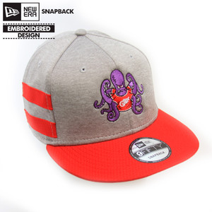 Detroit Hockey Octopi New Era Shadow Heather Scarlet Striped Flat Bill Snapback Cap