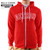 Detroit Block Arch Sewn Red Premium Sponge Fleece Full Zip-Up Hoodie