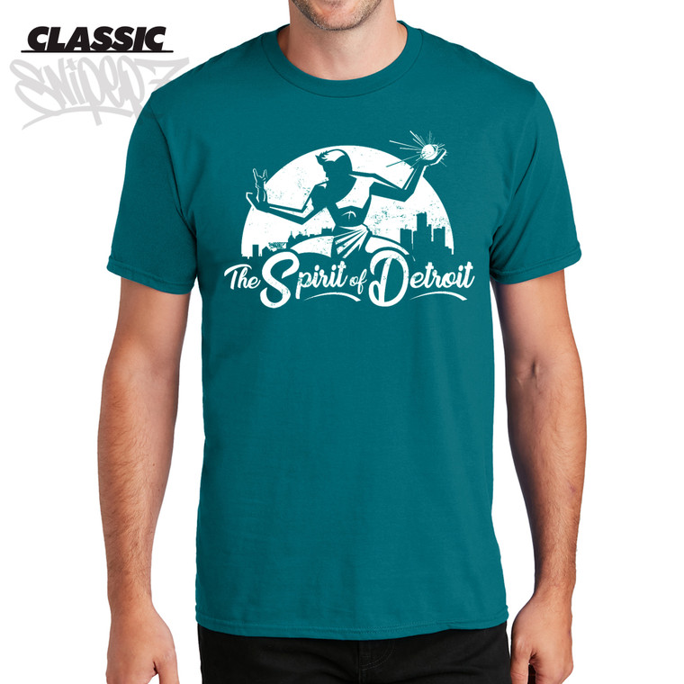 Michigan The Spirit of Detroit Teal Classic T-Shirt