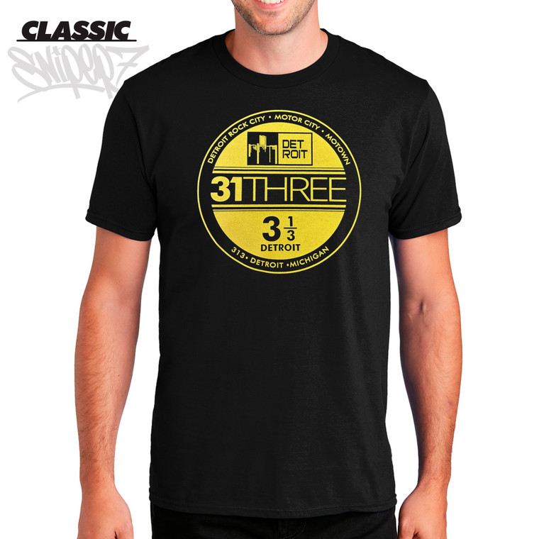 Detroit New Era Sticker Black Classic T-Shirt