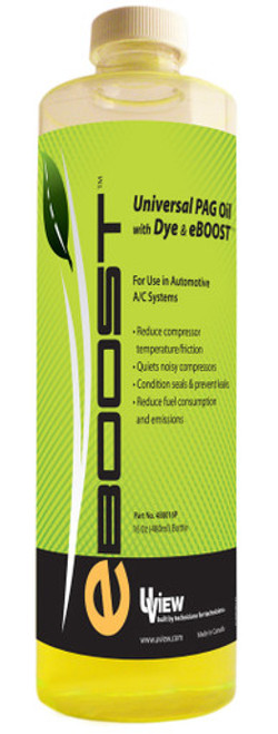 Universal PAG oil with dye and eBOOST  (16oz / 480 ml Bottle)