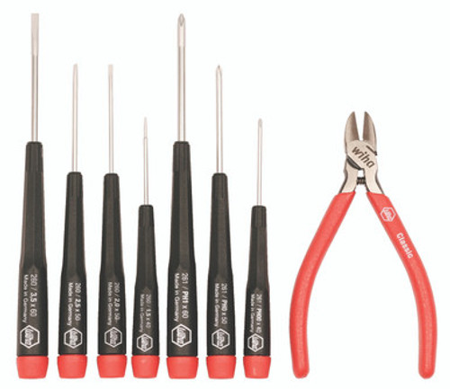 8 Piece Precision Slotted and Phillips Screwdrivers and Diagnal Cutters Set
