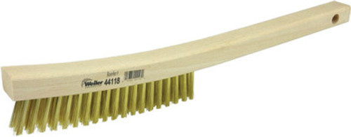 PG102  -  13" PLATER'S BRUSH, BRASS FILL, 3 X 19 ROWS, CURVED HANDLE