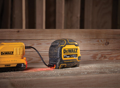 PG319  -  TOUGHSERIES™ LED LIGHT MEASURING TAPE, 26 FT./8M, RECHARGEABLE LI-ION BATTERY, AUTO-SHUT-OFF, DOUBLE-SIDED PRINT