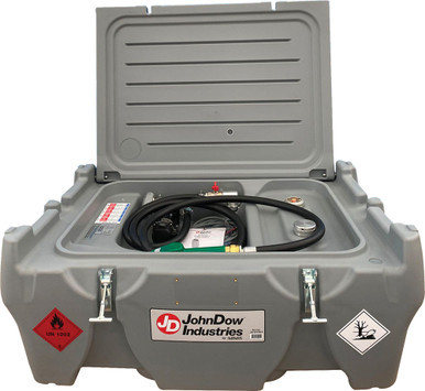PG243  -  58 GALLON LOW-PROFILE DIESEL CARRYTANK FOR PICKUP TRUCK BEDS, 12V PUMP, 10 GPM, AUTOMATIC NOZZLE