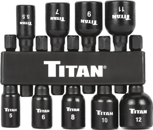 9-PC MAGNETIC METRIC IMPACT NUT DRIVER KIT, 5MM-12MM